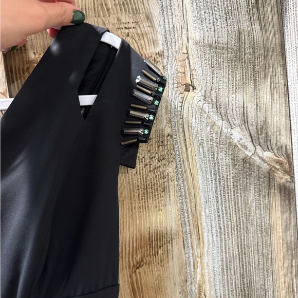 JS Collections Black Ruched Mini Dress - Picture 2 of 3